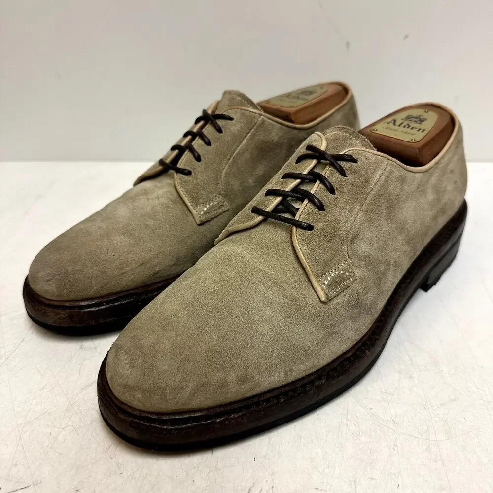VGUC Ralph Lauren Purple Label Tan Suede Derby Ridgeway Sole Made in Italy 8 D
